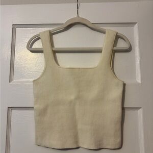 Reformation Cream Ribbed Tank Top
